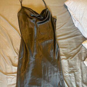 Bebe Black Satin Slip Dress